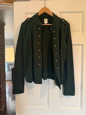 twik Forest Green Military-Style Women's Blazer - Size L